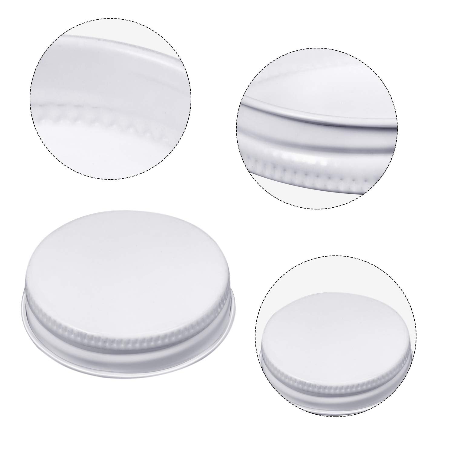 38 Mm White Growler Caps Lids, Seal Screw Caps Lid,Tinplate Metal Screw Caps With White Filling Glue Fits For Most 1/2 And 1 Gal